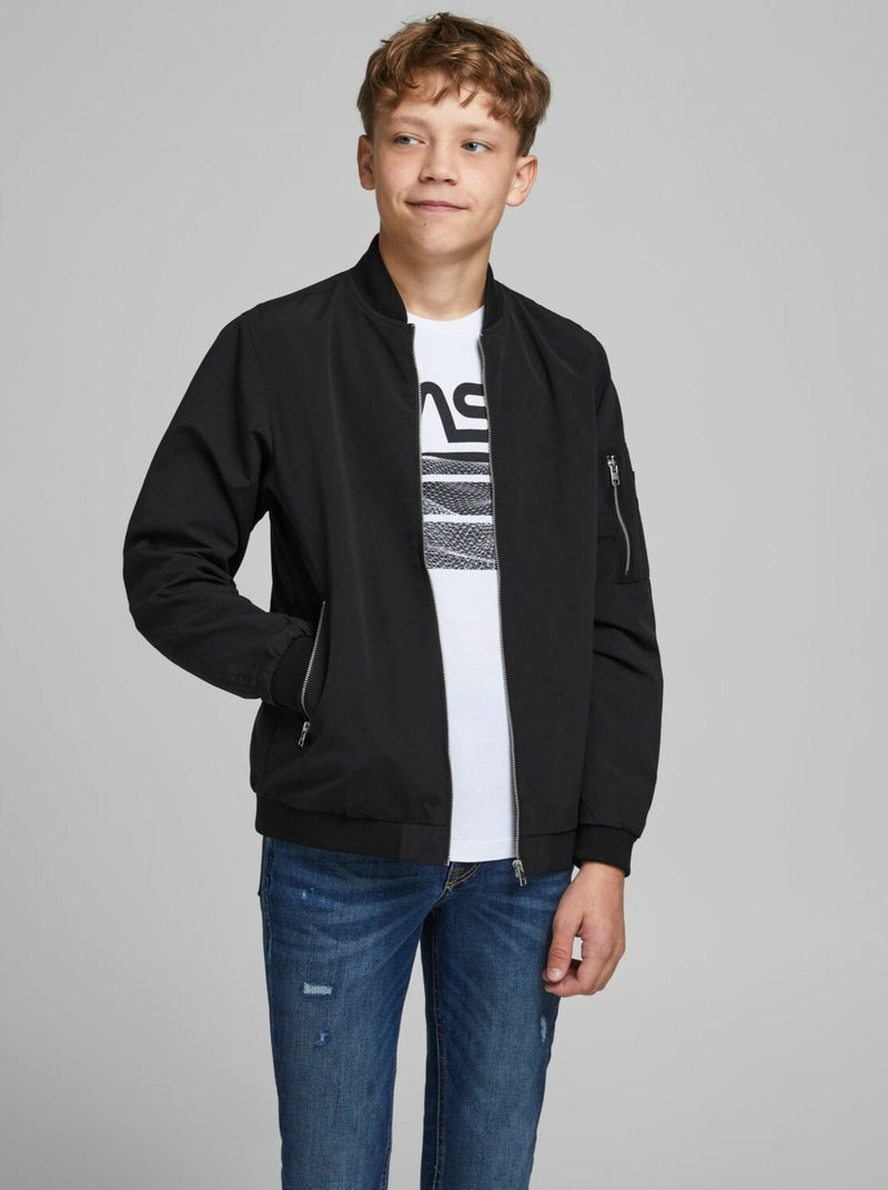 Veste Enfant Jack & Jones Rush Bomber Noir - Kiabi