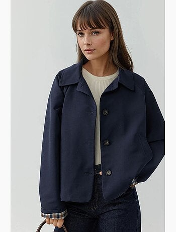 Veste épaisse à carreaux avec fermeture à boutons hiccup
