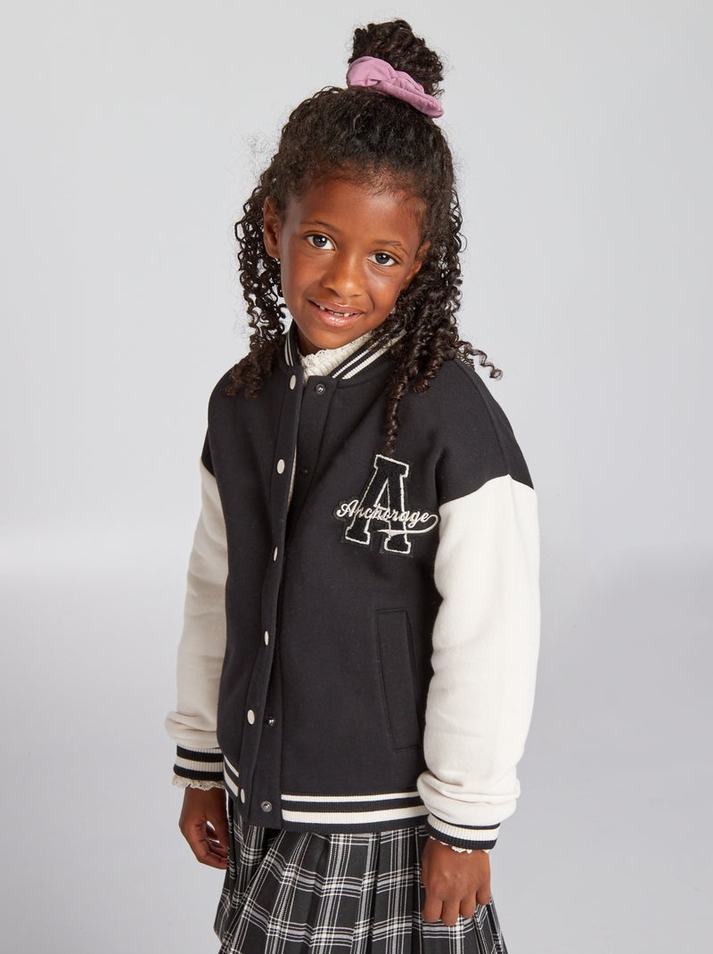 Veste esprit campus Noir - Kiabi