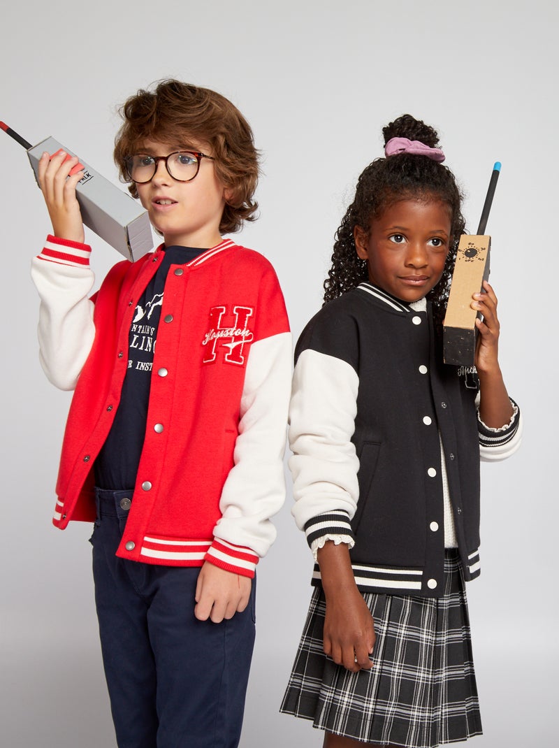 Veste esprit campus Noir - Kiabi