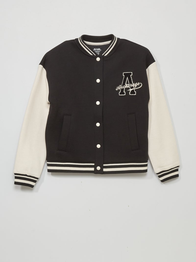 Veste esprit campus Noir - Kiabi