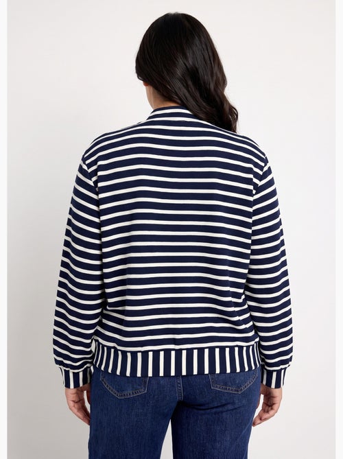 Veste esprit teddy en maille rayée - afibel - Kiabi