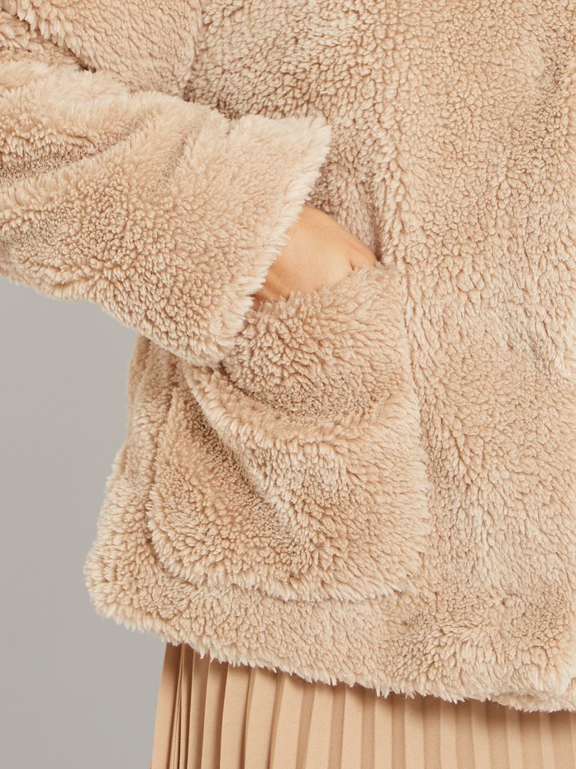 Veste fa?�on sherpa - beige - Kiabi - 20.00�?�