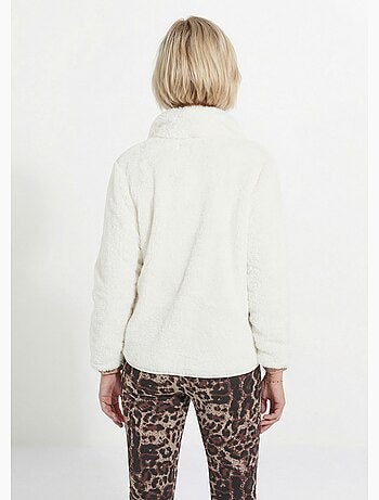 Veste fausse fourrure col montant manches longues - Afibel