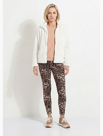 Veste fausse fourrure col montant manches longues - Afibel