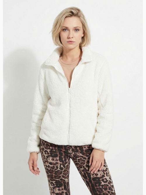 Veste fausse fourrure col montant manches longues - Afibel - Kiabi