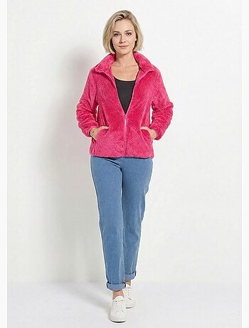 Veste fausse fourrure col montant manches longues - Afibel