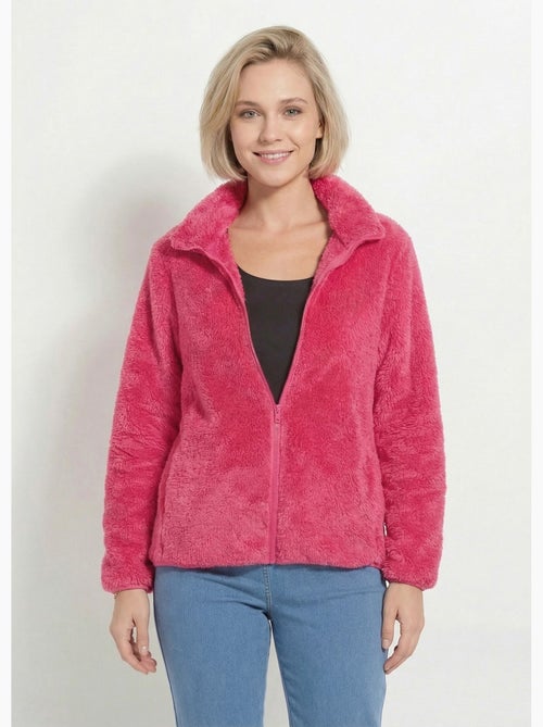 Veste fausse fourrure col montant manches longues - Afibel - Kiabi