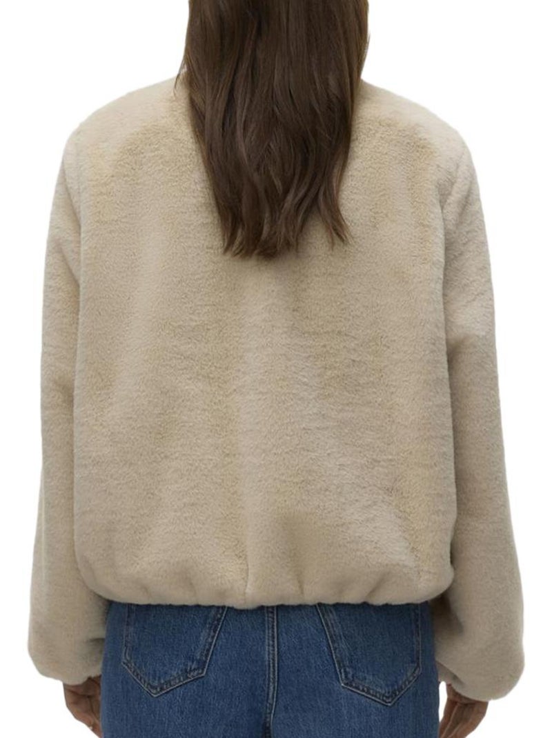 Veste Fausse Fourrure Femme Vero Moda Beige - Kiabi