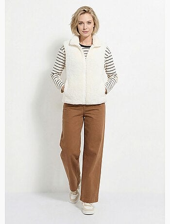 Veste fausse fourrure sans manches col montant - Afibel