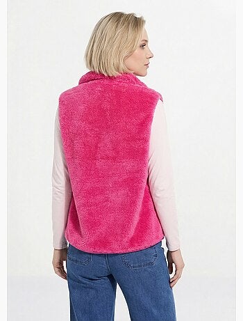 Veste fausse fourrure sans manches col montant - Afibel