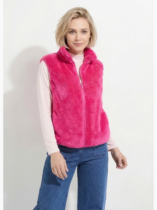 Veste fausse fourrure sans manches col montant - Afibel - Kiabi