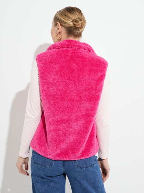 Veste fausse fourrure sans manches col montant - Kiabi