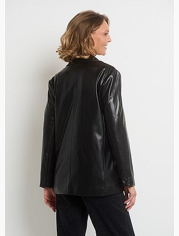 Veste faux cuir col tailleur 1 bouton - AFIBEL