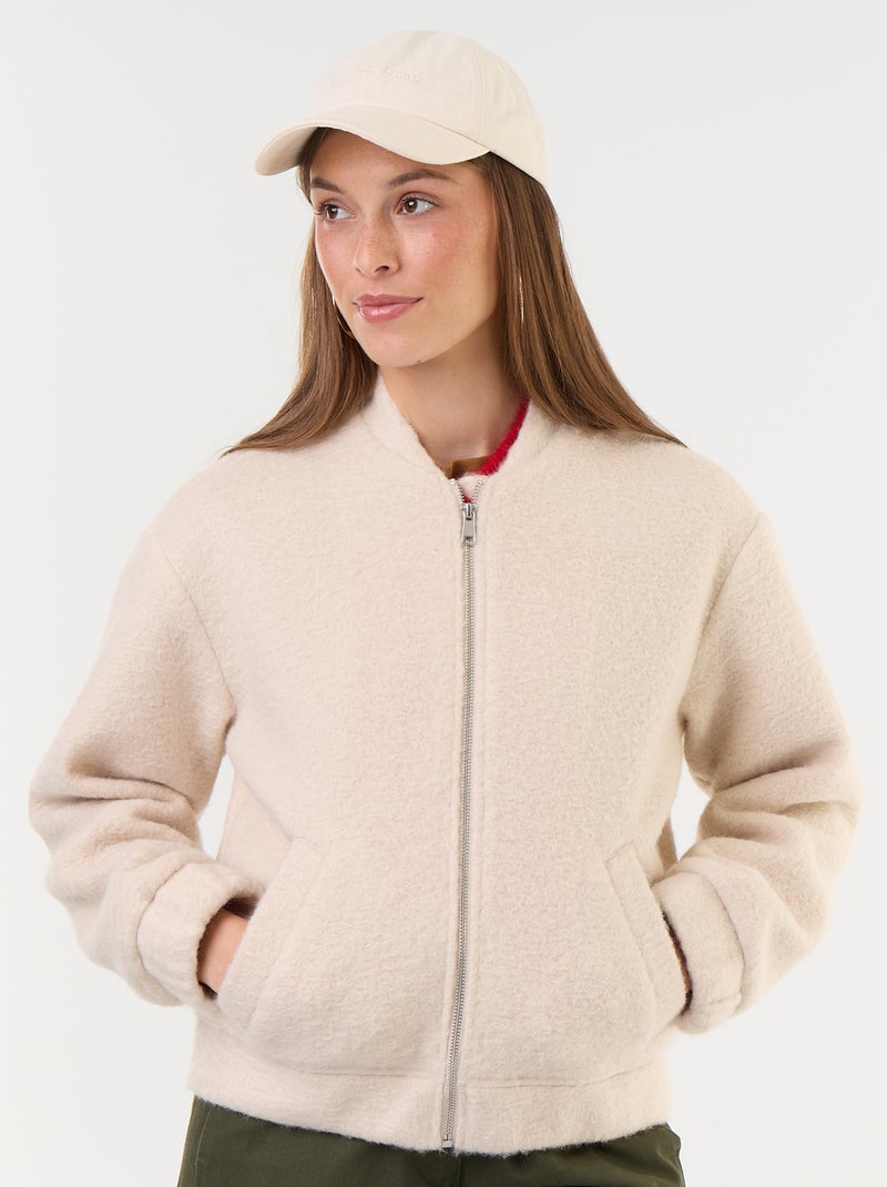 Veste faux lainage Beige - Kiabi