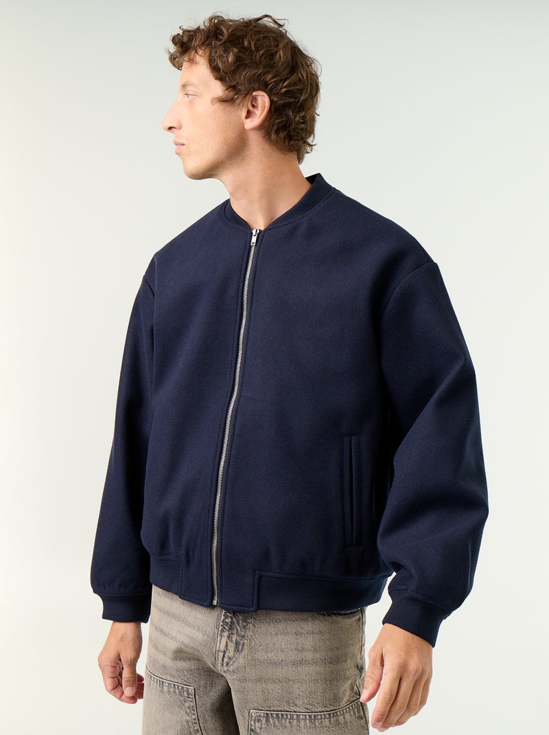 Veste faux lainage Bleu - Kiabi