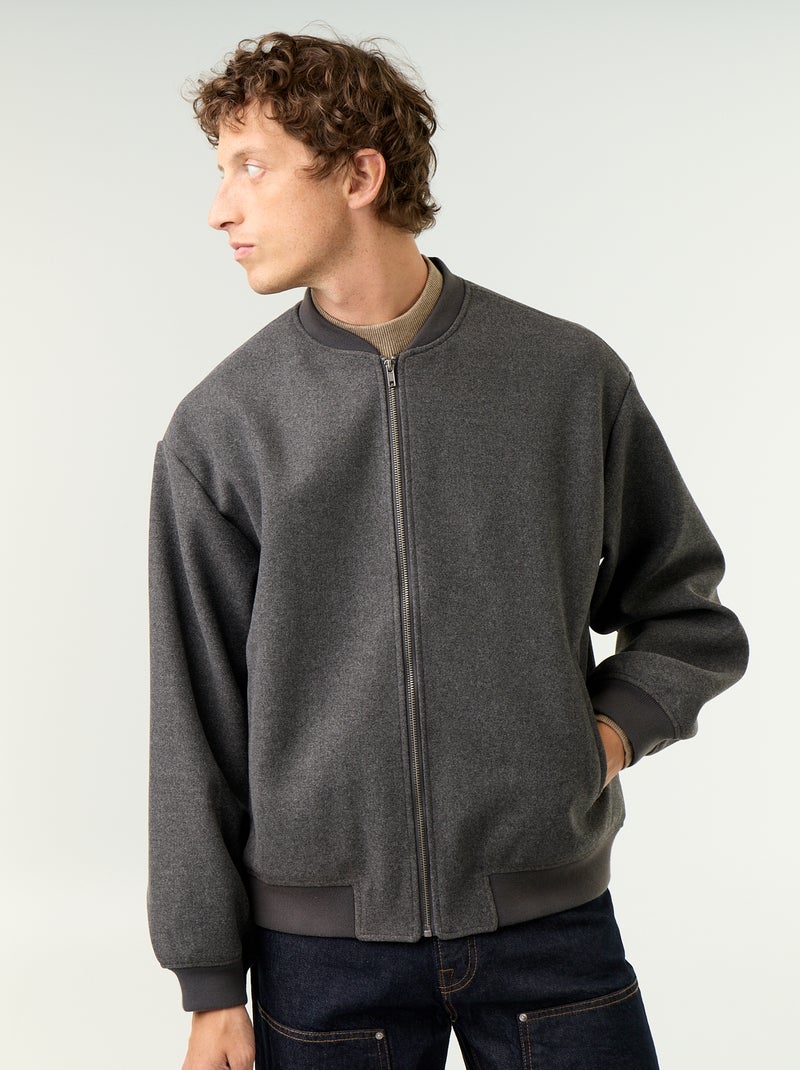 Veste faux lainage Gris - Kiabi