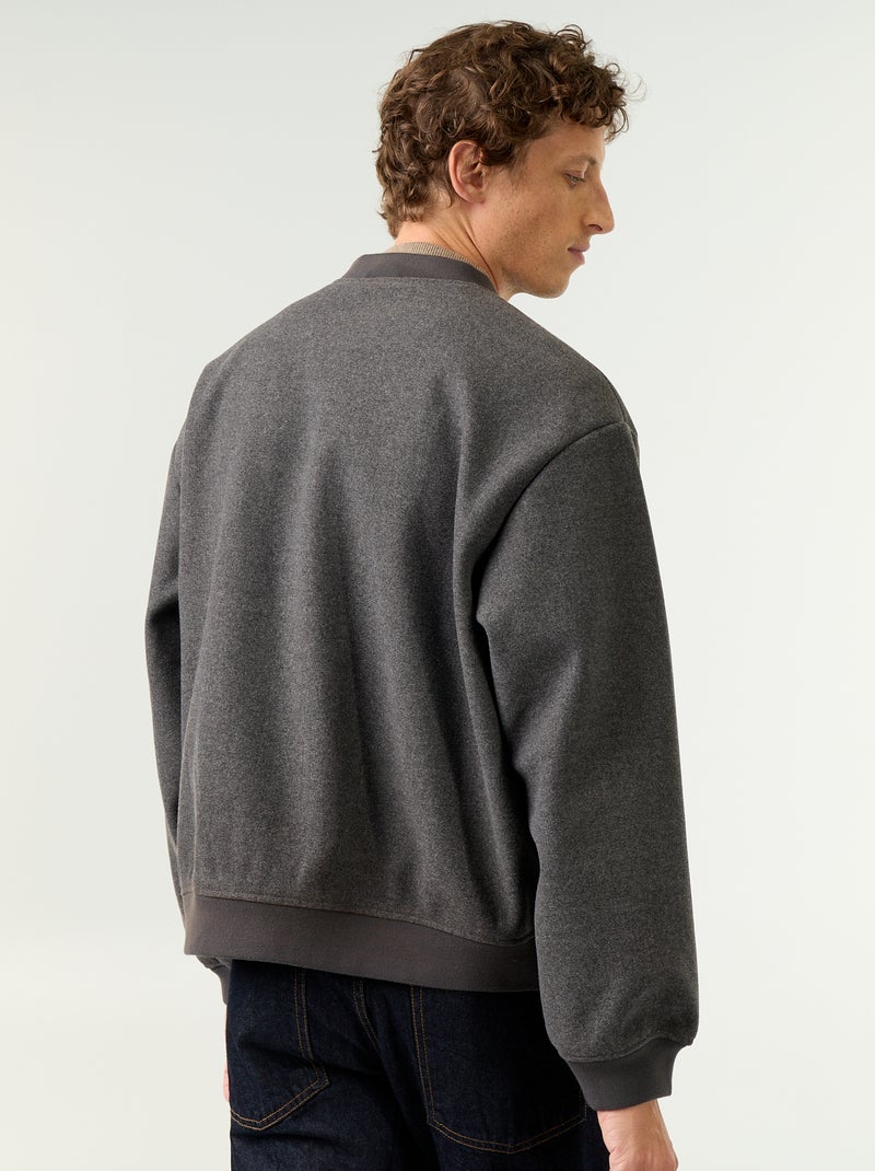 Veste faux lainage Gris - Kiabi