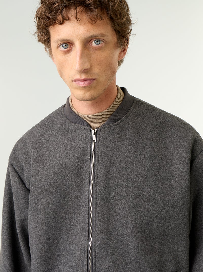 Veste faux lainage Gris - Kiabi