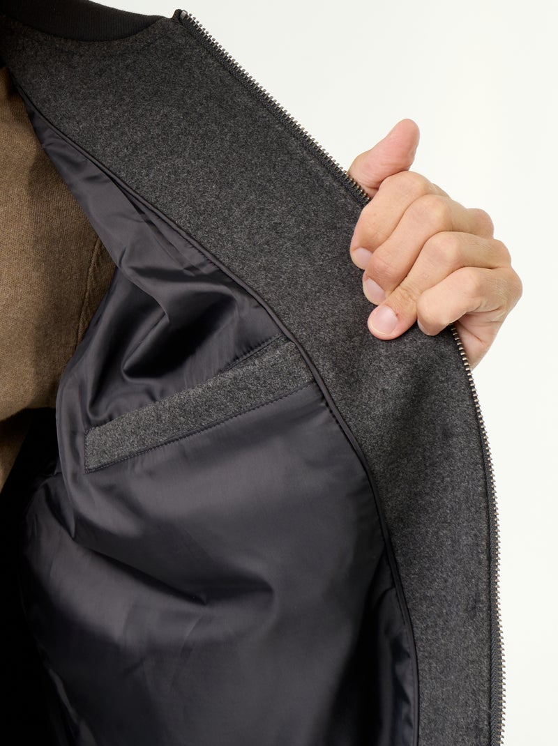 Veste faux lainage Gris - Kiabi