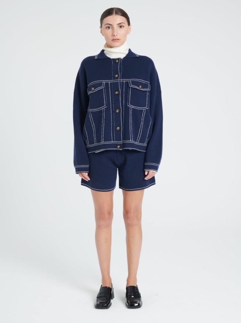 Veste femme 100% cachemire milano - ZAYA 14 Bleu marine - Kiabi