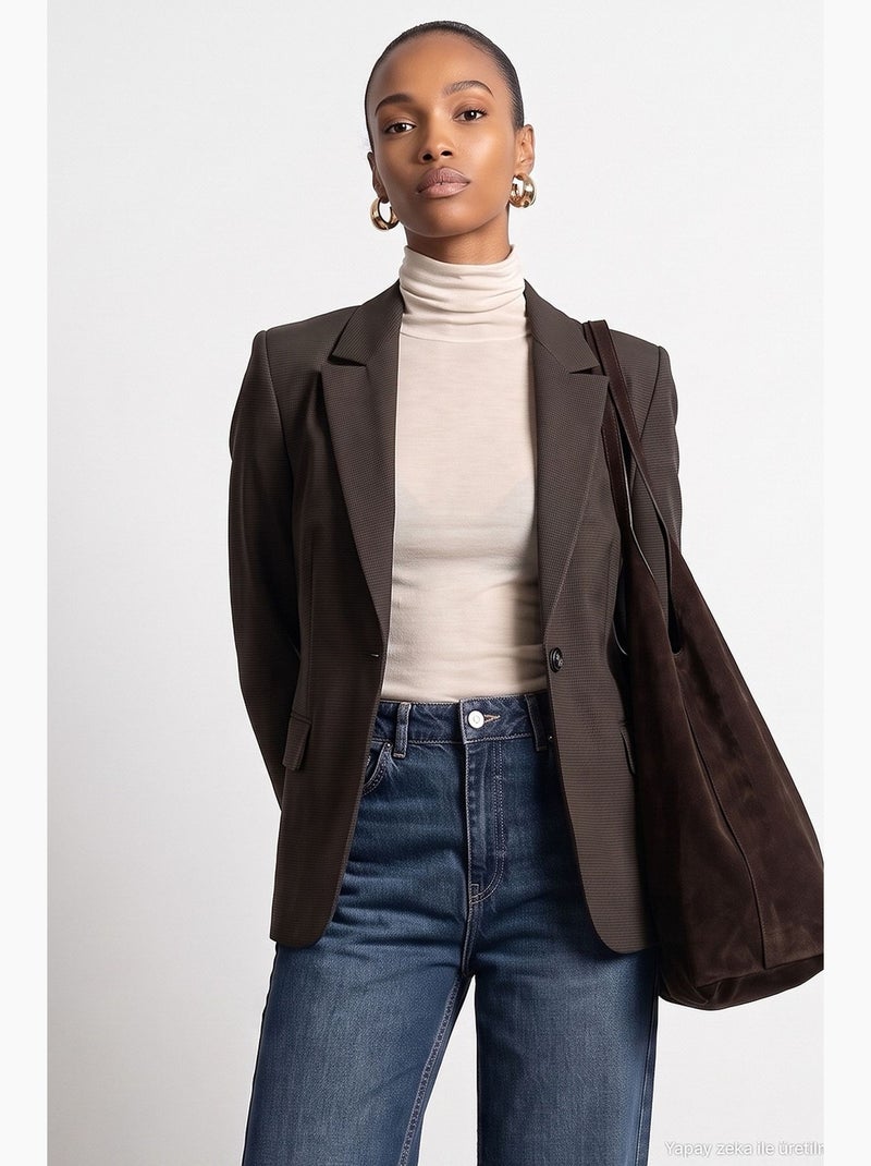 Veste femme cintrée dilvin Marron chocolat - Kiabi