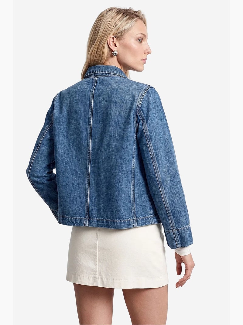 Veste femme en coton tencel dilvin Bleu saphir - Kiabi