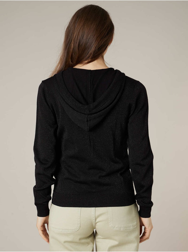 Veste femme en maille brillante 'Deeluxe' Noir - Kiabi