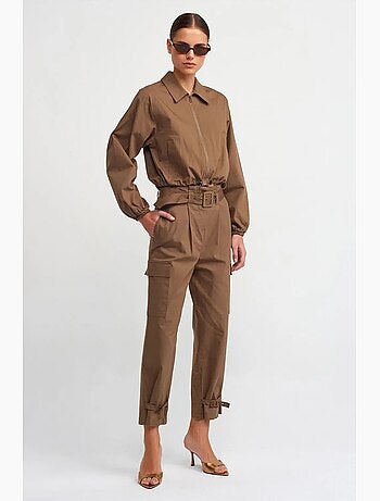 Veste femme en popeline de coton à fermeture éclair dilvin