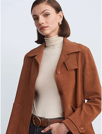 Veste femme en suédine avec boutons dilvin
