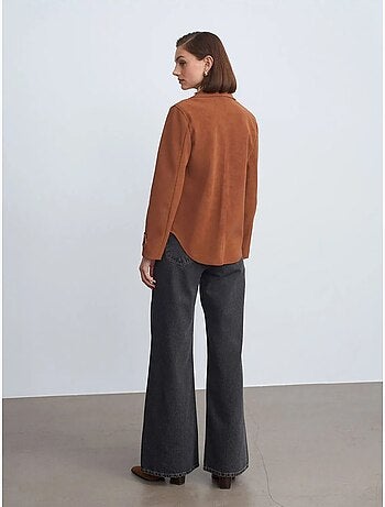 Veste femme en suédine avec boutons dilvin