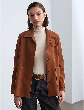 Veste femme en suédine avec boutons dilvin