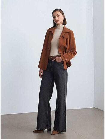 Veste femme en suédine avec boutons dilvin
