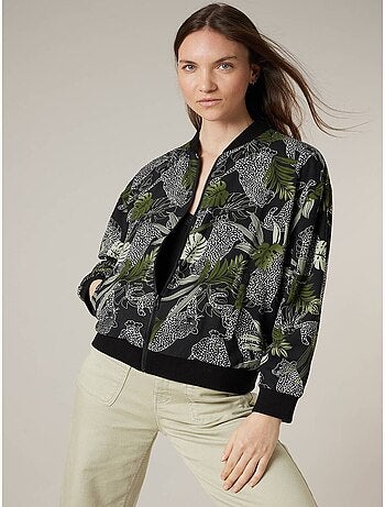 Veste femme légère imprimé tropical et animalier 'Deeluxe'