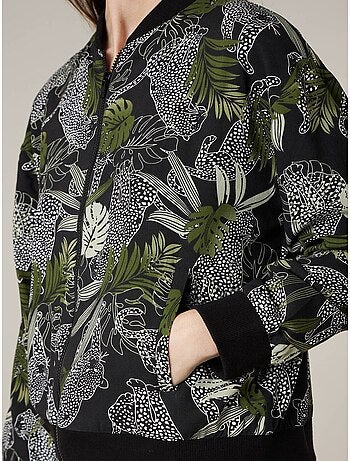 Veste femme légère imprimé tropical et animalier 'Deeluxe'