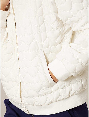 Veste femme matelassée A motif coeurs discrets 'Deeluxe'