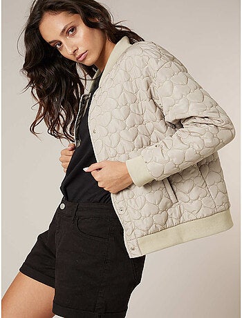 Veste femme matelassée A motif coeurs discrets 'Deeluxe'