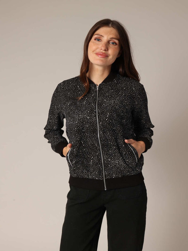 Veste femme zippée coupe bomber 'Deeluxe' Noir - Kiabi