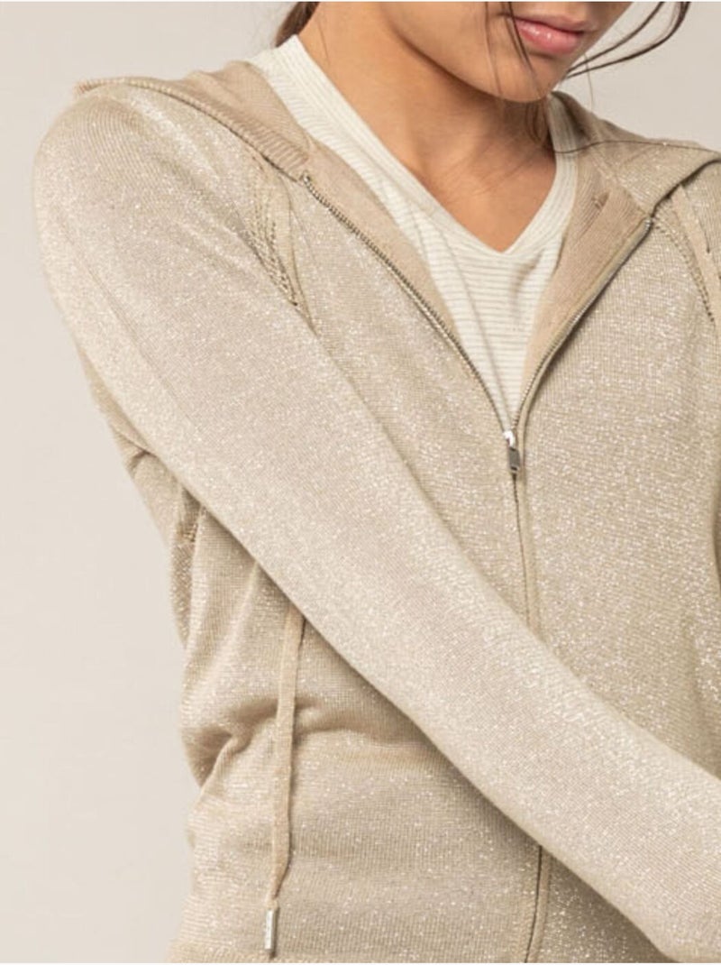 Veste fille en maille brillante 'Deeluxe' Gold - Kiabi