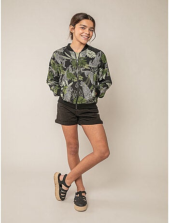 Veste fille légère imprimé tropical et animalier 'Deeluxe'