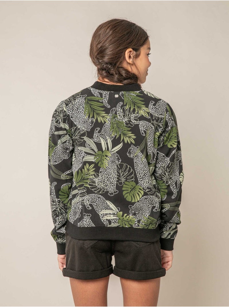 Veste fille légère imprimé tropical et animalier 'Deeluxe' Noir - Kiabi