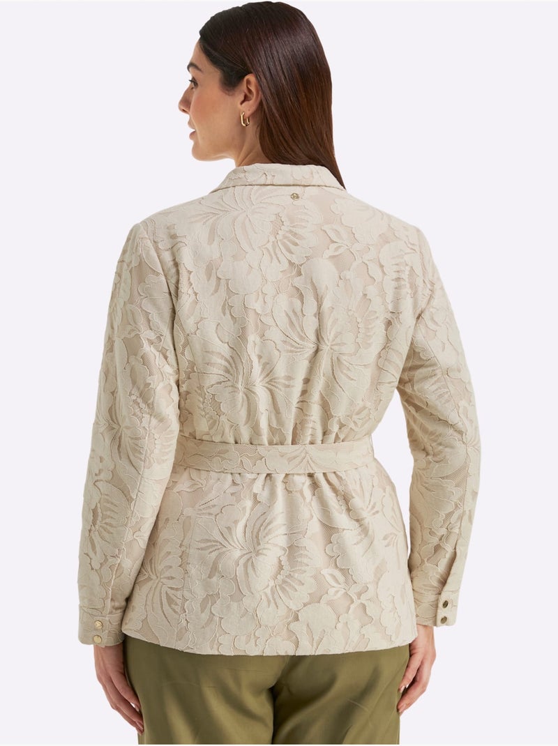 Veste Finitions Dentelle - Taille Standard - Sheego Ivoire - Kiabi