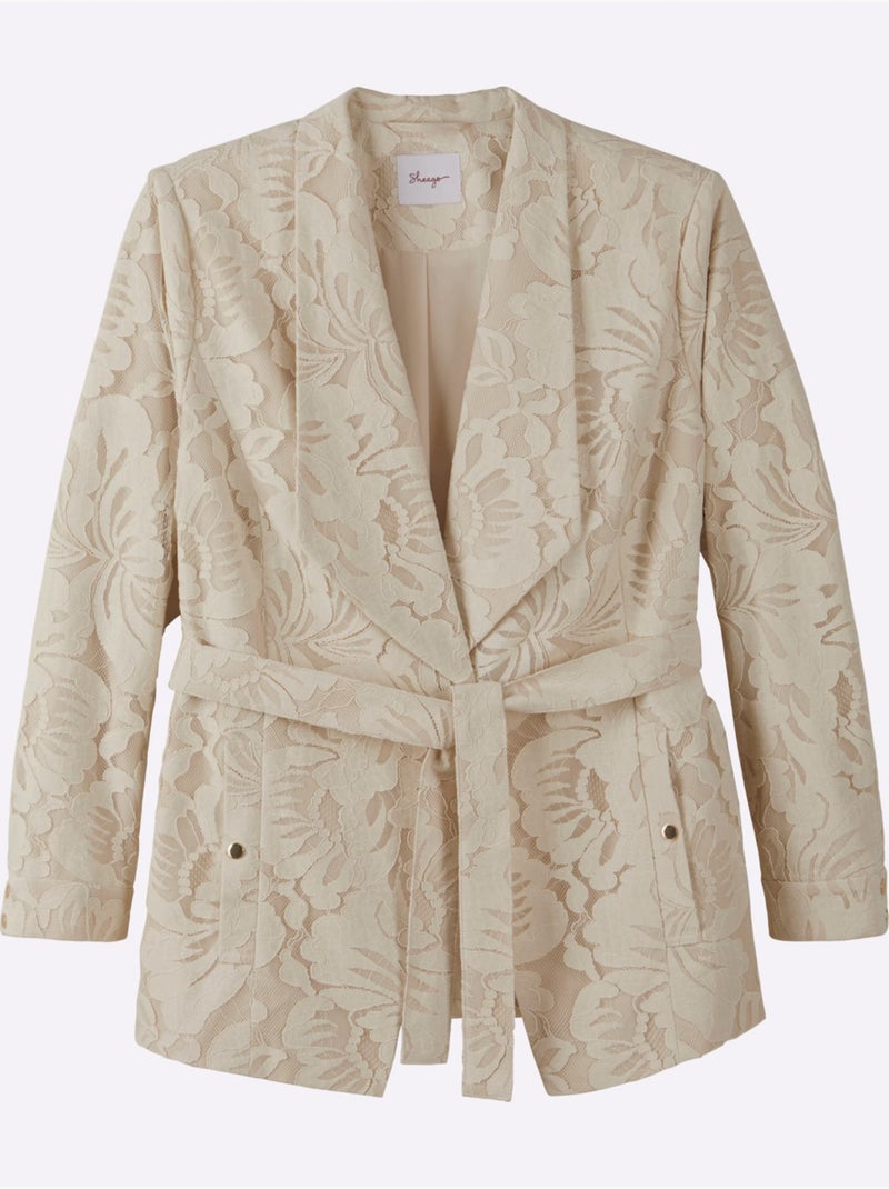 Veste Finitions Dentelle - Taille Standard - Sheego Ivoire - Kiabi