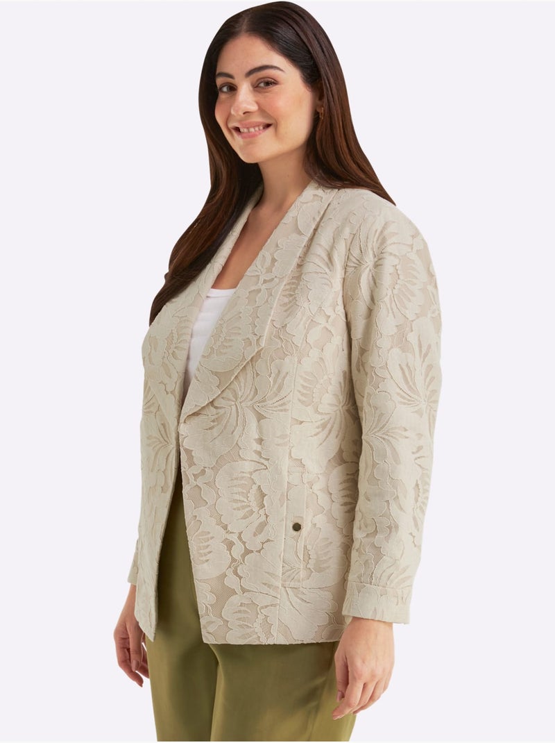 Veste Finitions Dentelle - Taille Standard - Sheego Ivoire - Kiabi