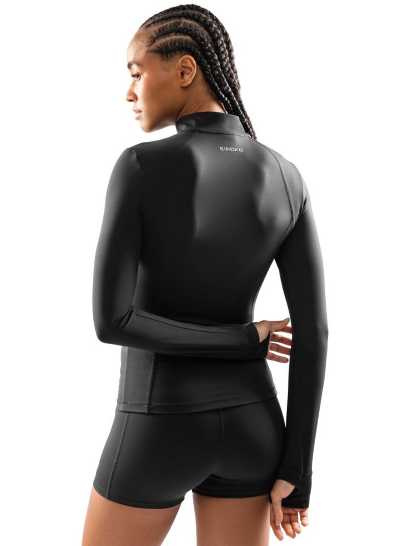 Veste fitness zippée ultralégère femme fitness femme momentum Noir - Kiabi
