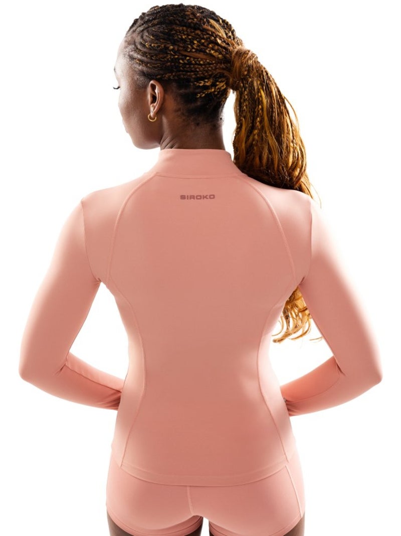 Veste fitness zippée ultralégère femme fitness femme pelican Corail - Kiabi