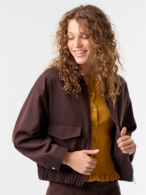 Veste fluide avec ouverture zippée - Kiabi