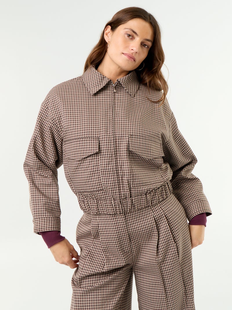 Veste fluide avec ouverture zippée Marron - Kiabi