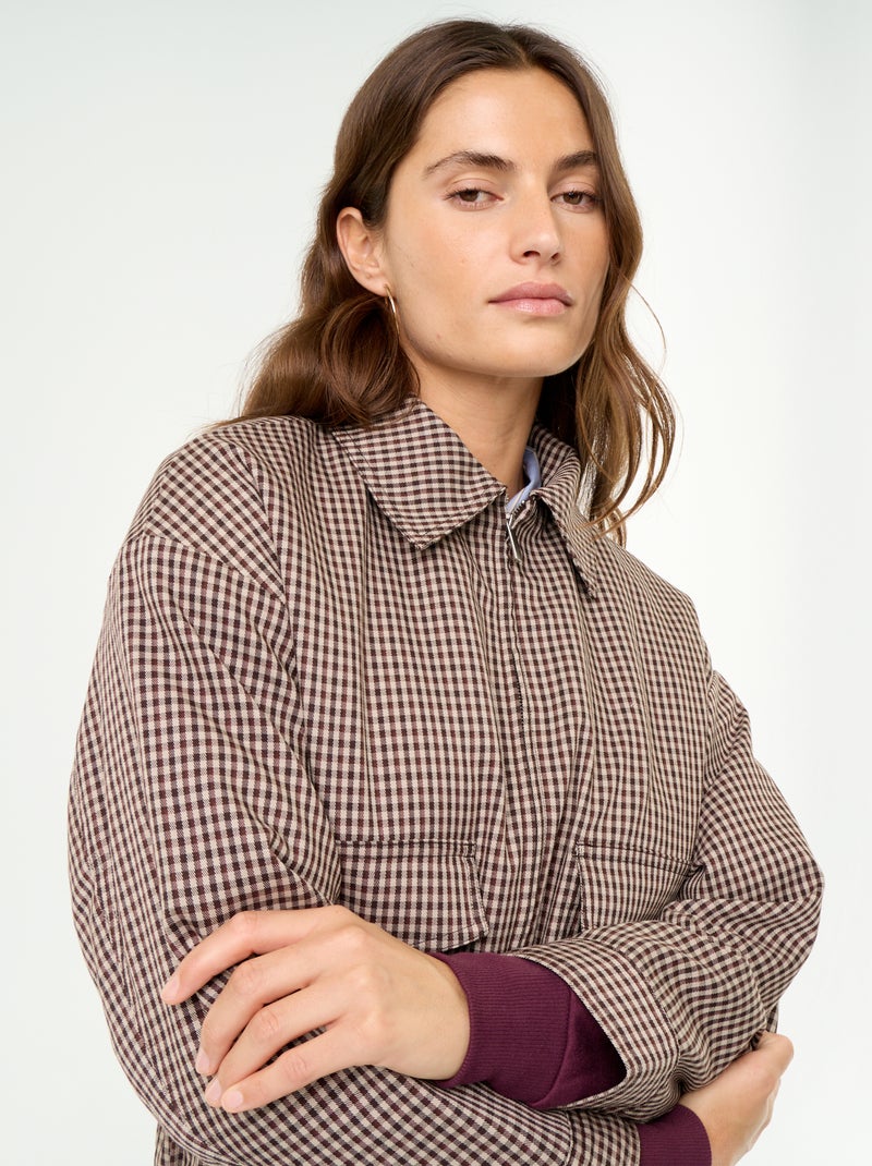 Veste fluide avec ouverture zippée Marron - Kiabi