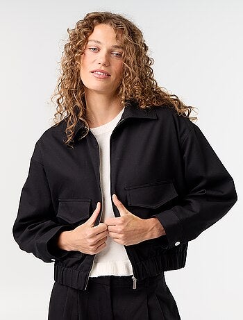 Veste fluide avec ouverture zippée